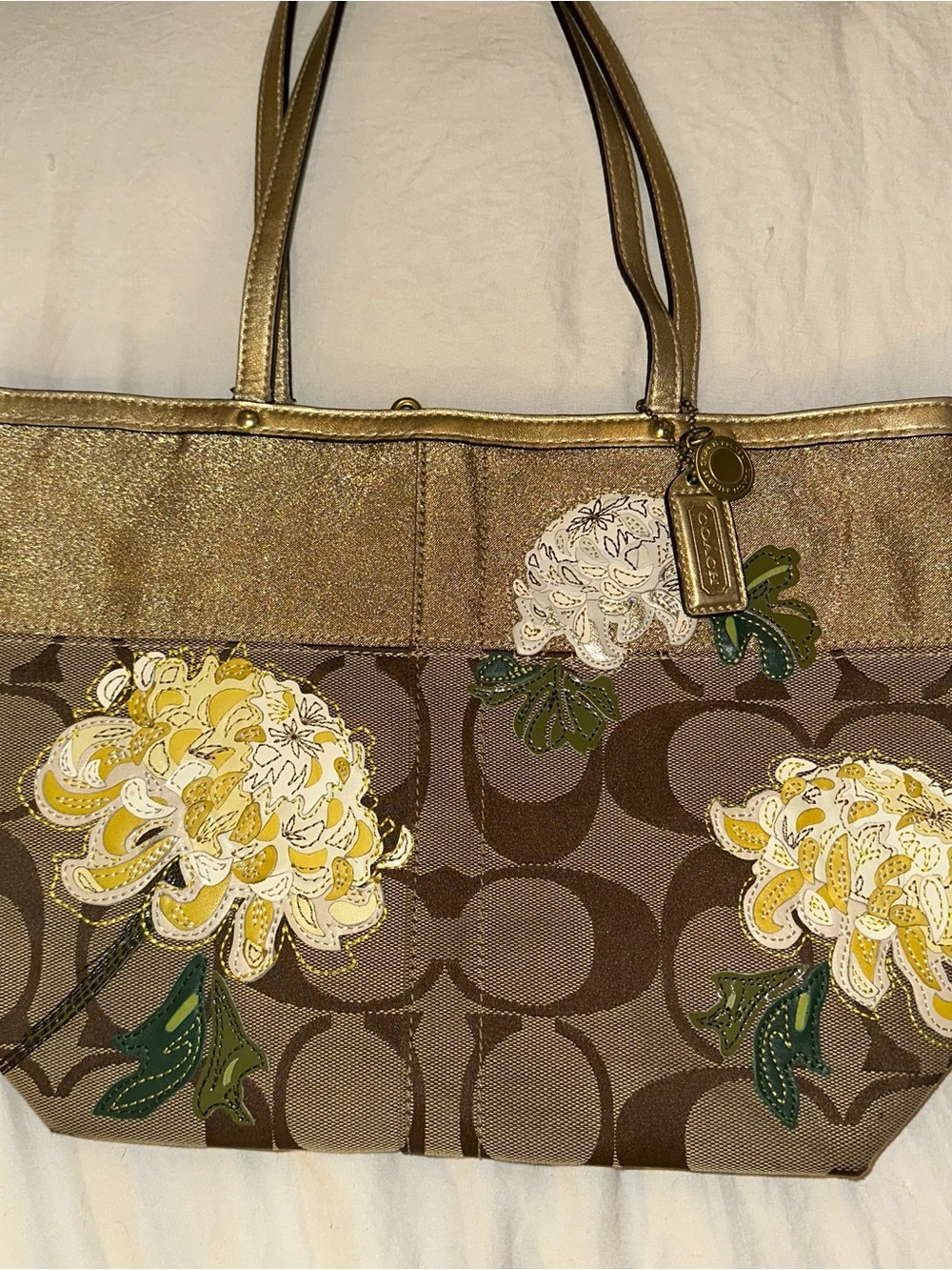 Vintage Coach Signature Floral Tote